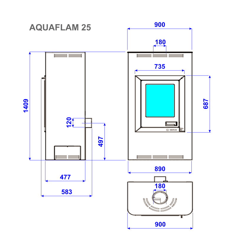 Aquaflam 25 s výměníkem, automatická regulace, HS Flamingo