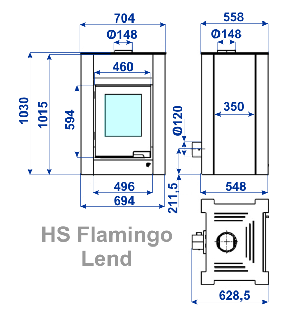 Lend 11/5kW s výměníkem, elektronická regulace, HS Flamingo