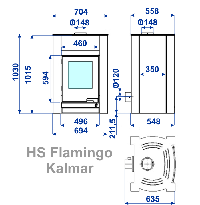 Kalmar 11/7kW s výměníkem, HS Flamingo
