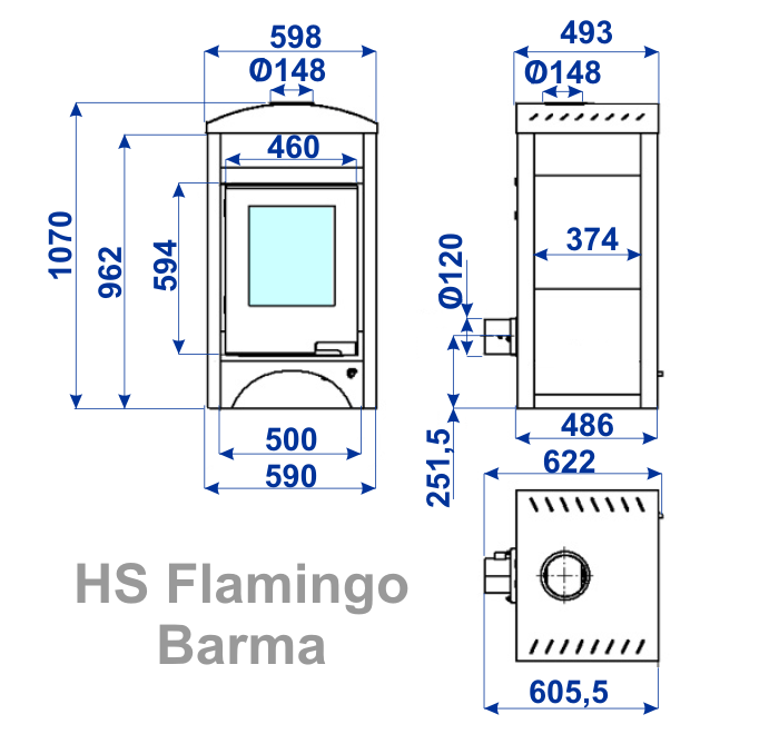 Barma 11/5kW s výměníkem, elektronická regulace, HS Flamingo